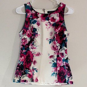 WHBM Floral Sleeveless Blouse